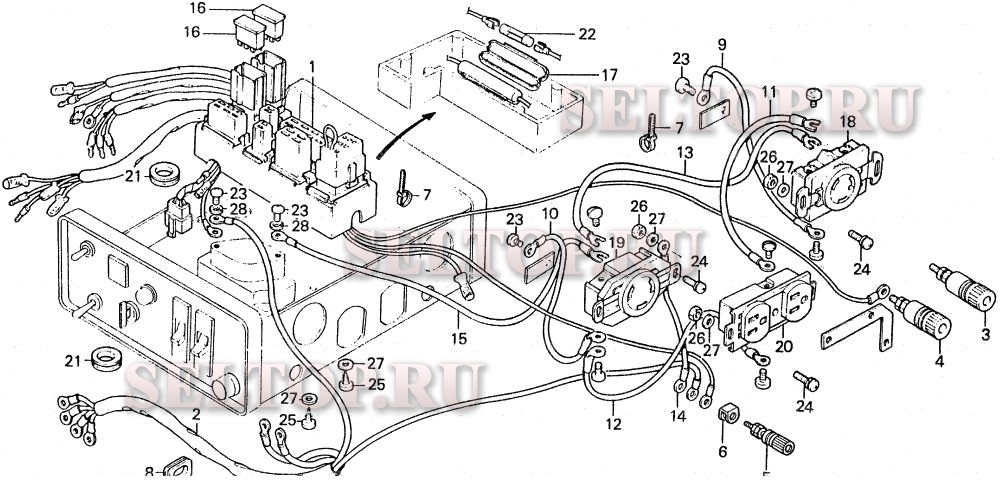 Es4500 жгут проводов, штепсельная розетка k0-k1 для Honda ES4500K1 A