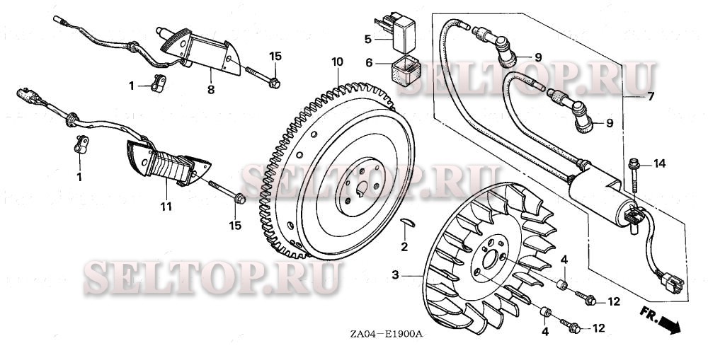 Маховик, катушка зажигания (1) для Honda ES6500 A
