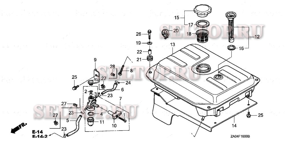 Топливный бак (1) для Honda ES6500K2 A