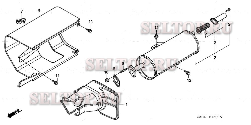 Глушитель (1) для Honda ES6500K2 A