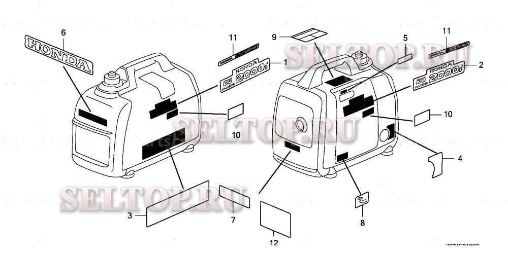 Этикетки для Honda EU2000I AC