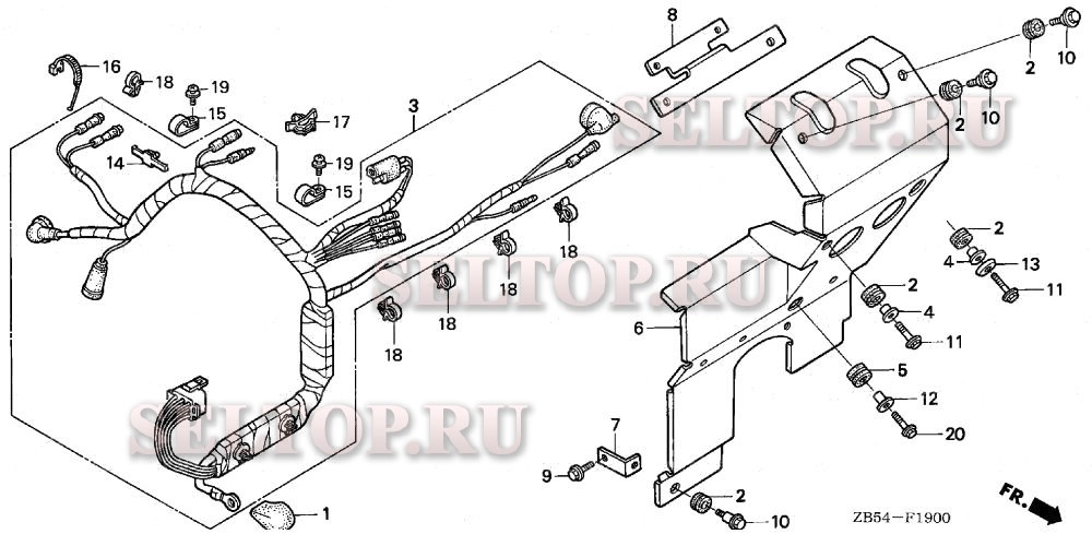 Жгут проводов, звукоизоляционная крышка для Honda EV4010 LA/A