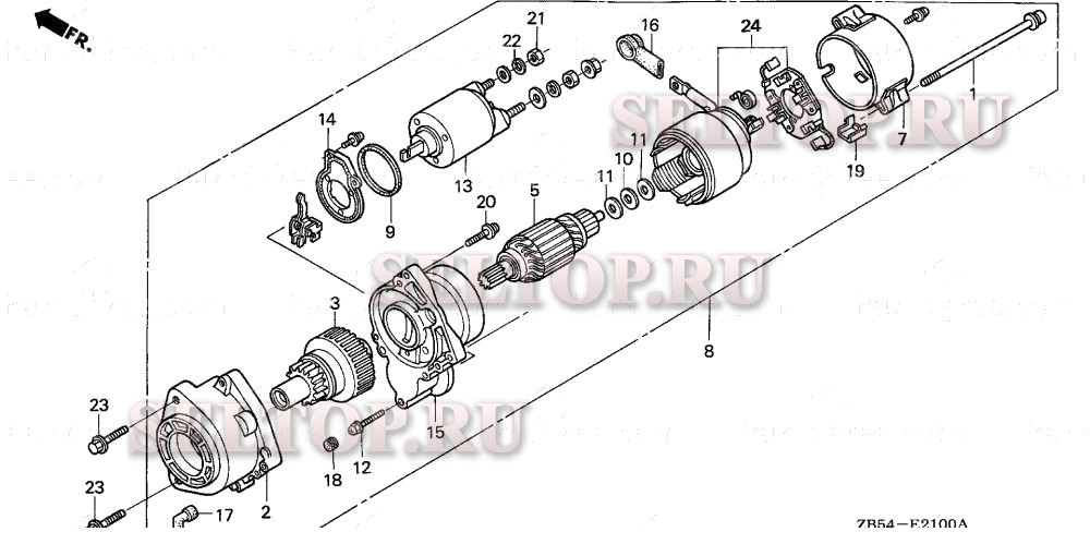 Стартер (1) для Honda EV6010 LA