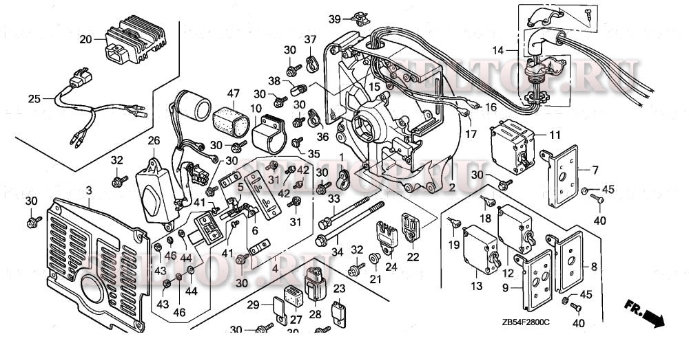 Задний корпус для Honda EV6010 RA