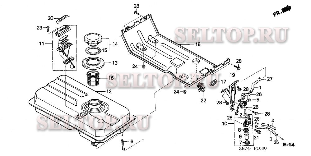 Топливный бак для Honda EX3300S A