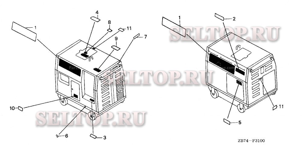 Этикетки для Honda EX3300S A