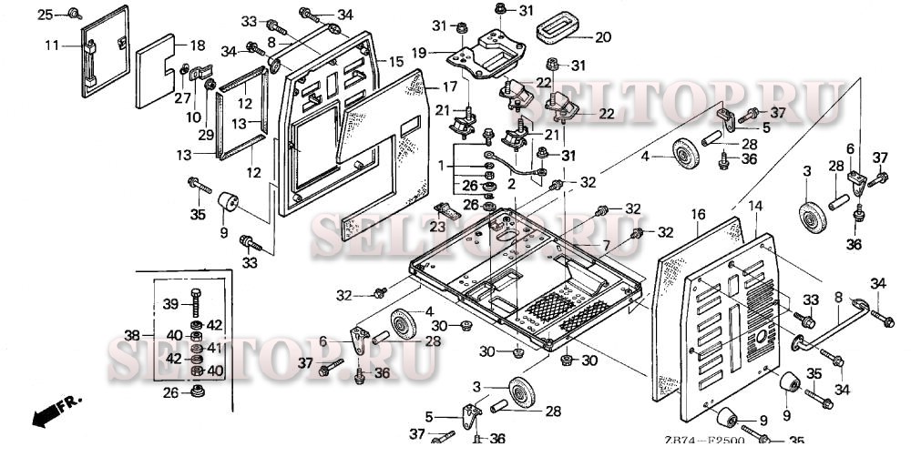Нижняя рама, колеса для Honda EX3300S A