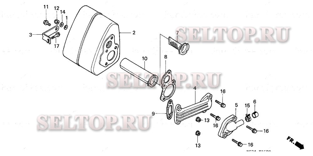 Глушитель для Honda EX350 A/A