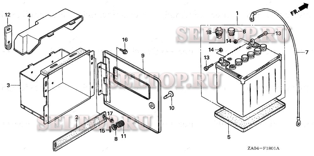 Аккумулятор (2) для Honda EX5500K2 A/A