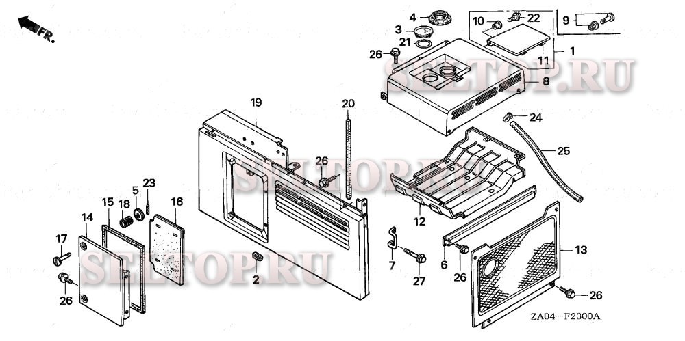 Боковая крышка для Honda EX5500K2 A/A