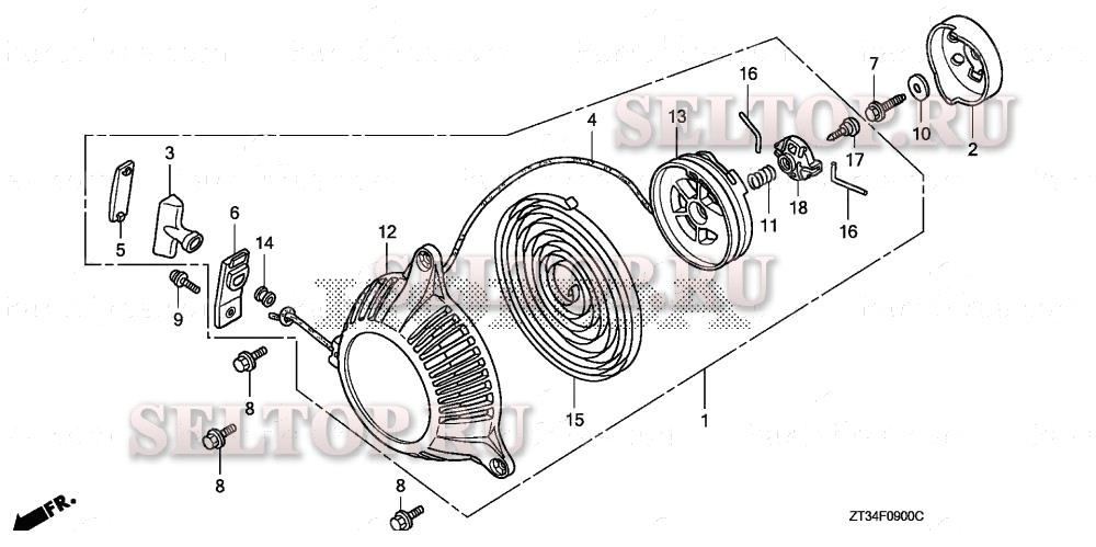 Ручной стартер для Honda EX700C A/A
