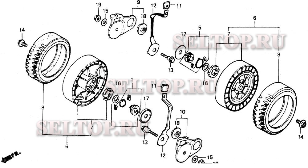 Hr194/2s заднее колесо для Honda HR194 SXA