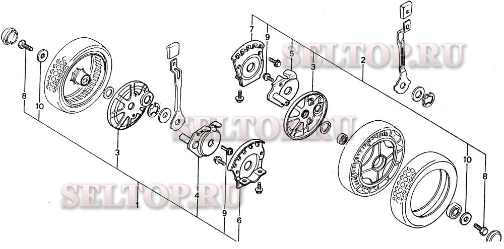 Натяжитель в сборе для Honda HR21 SDA