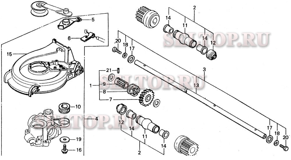 Комплект ведомой шестерни, корпус режущей части (ножей) kit для Honda HR21 SDA