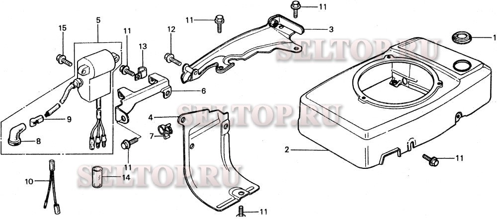 Кожух вентилятора + c.d.i. unit для Honda HR21 SXA
