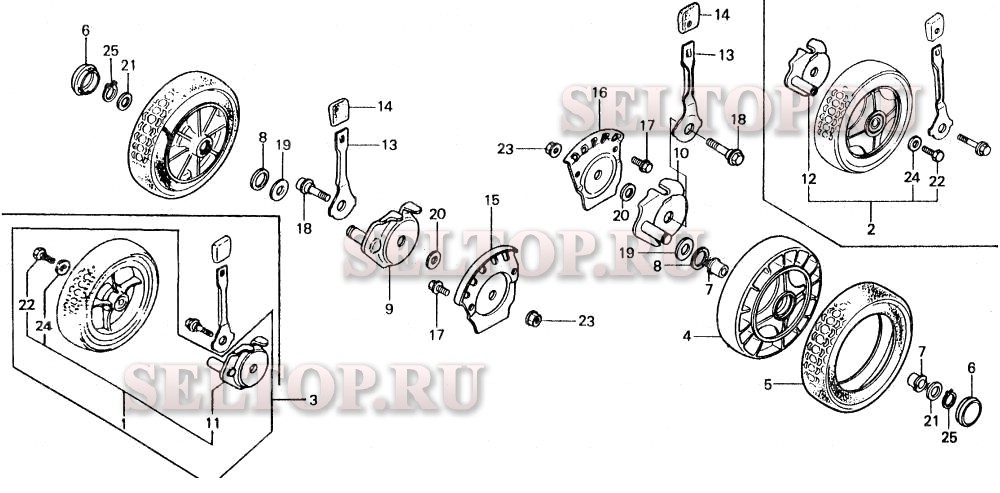 Передние колеса, регулятор передних колес для Honda HR21 SXA