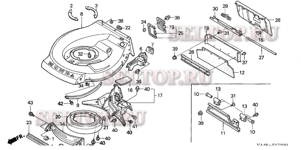 Корпус режущей части (ножей) для Honda HRA215 PDA
