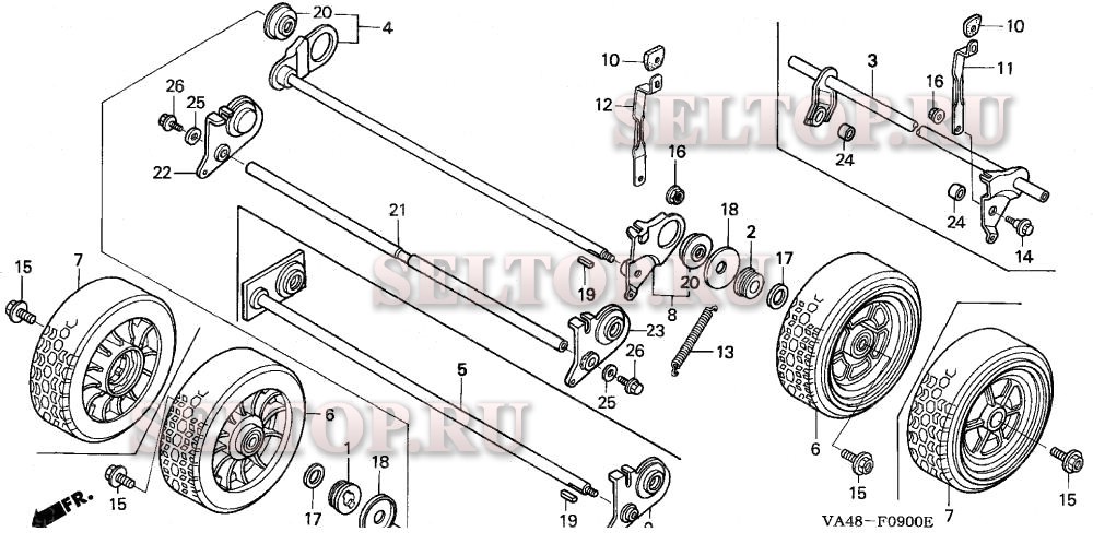 Заднее колесо (hra215, hrc215k1) для Honda HRA215 PDA