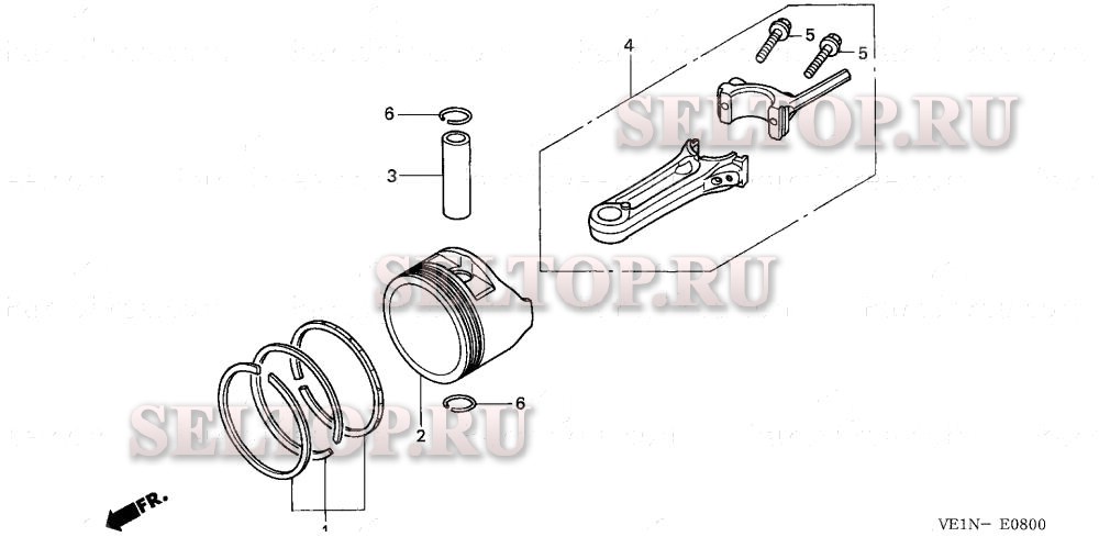 Поршень, шатун для Honda HRB217 TDA