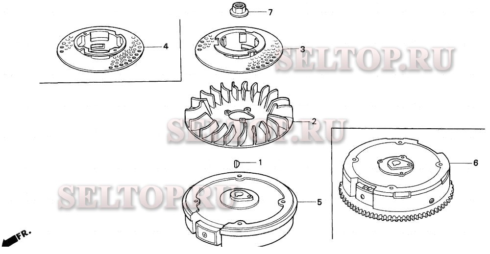 Маховик (1) для Honda HRC216K1 SXAA