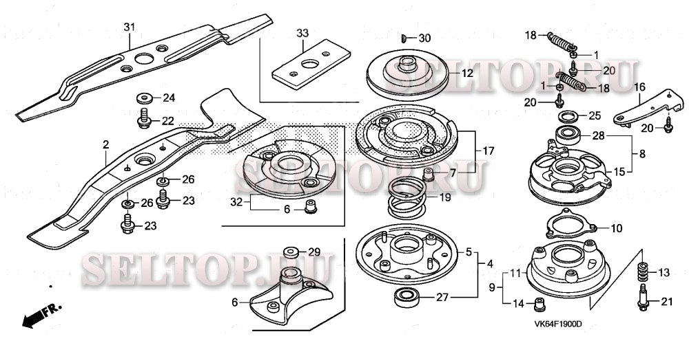 Узел режущего ножа для Honda HRC216K2 HXA