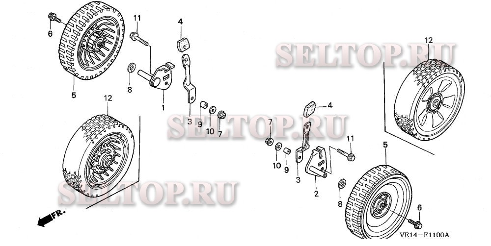 Передние колеса для Honda HRM215K1 SXA