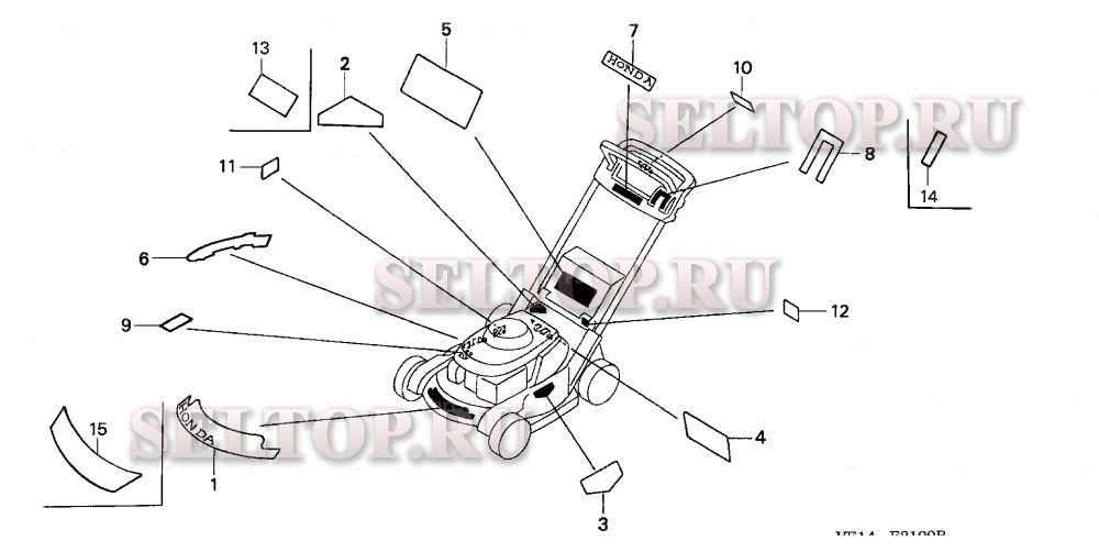 Этикетки для Honda HRM215K3 HXA