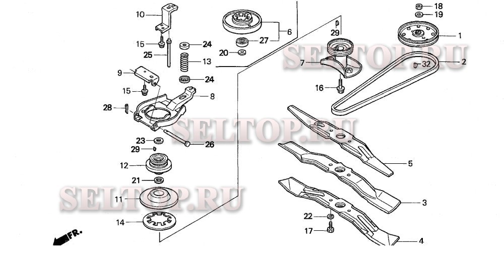 Узел режущего ножа для Honda HRM215K3 SDA