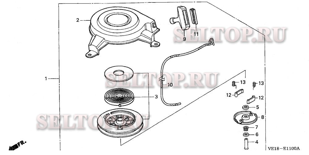 Ручной стартер для Honda HRM215K4 PDA