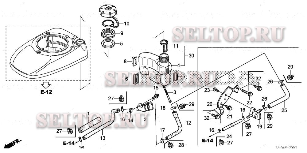 Топливный бак для Honda HRR216K9 VYAA