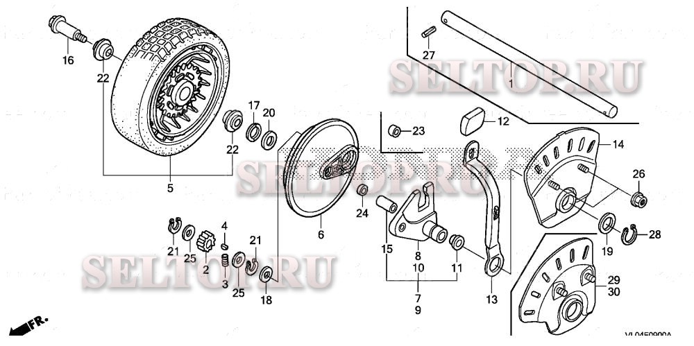 Заднее колесо (1) для Honda HRR216K9 VYAA