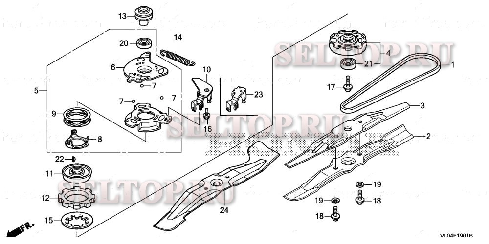 Узел режущего ножа (2) для Honda HRR216K9 VYAA