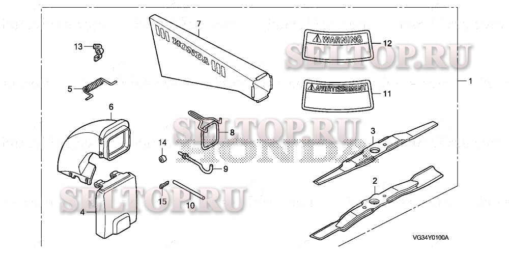 Травосборник в сборе для Honda HRS216 SDA