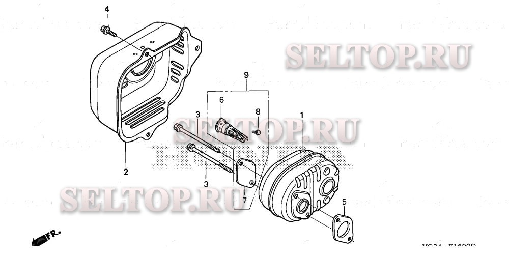 Глушитель для Honda HRS216 SDA
