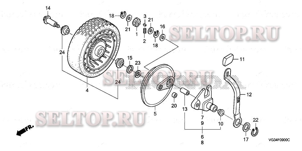 Заднее колесо для Honda HRS216 SDA