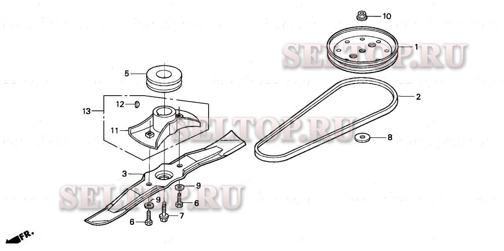 Узел режущего ножа, ведомый шкив для Honda HRS216K1 SDAA
