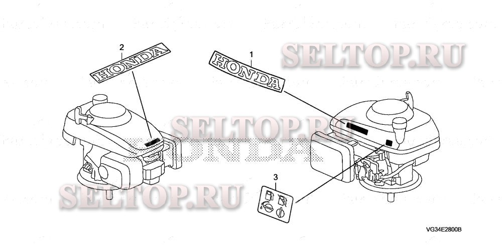 Этикетки (1) для Honda HRS216K4 PDAA