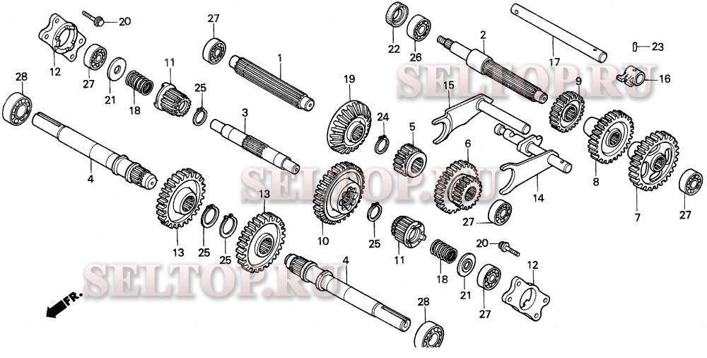 Шестерня коробки передач для Honda HP250 CA