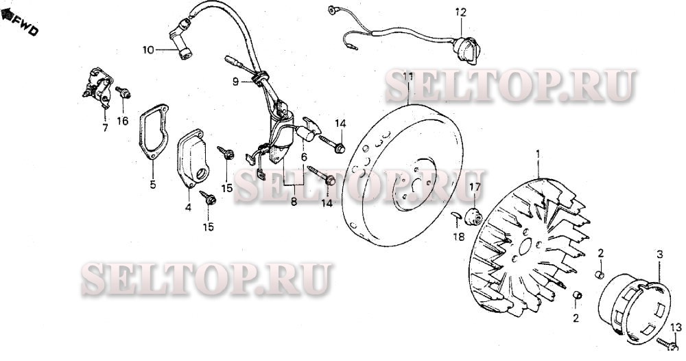 Маховик для Honda HS50 WA
