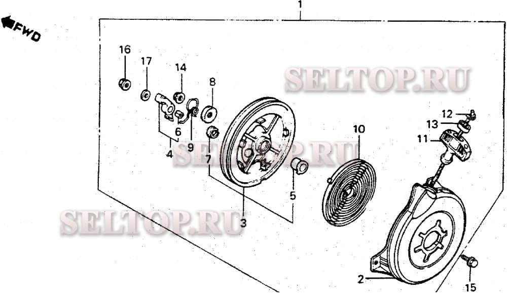 Ручной стартер для Honda HS50 WA