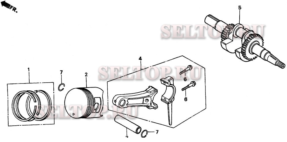 Поршень, коленвал для Honda HS622 TA/A