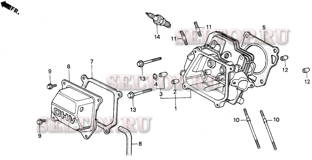 Головка цилиндра для Honda HS624K1 TA/A