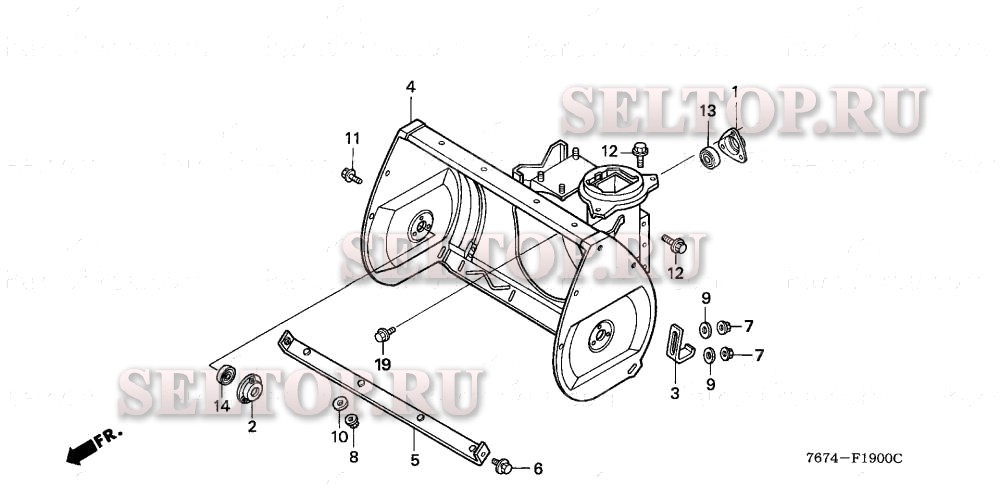 Корпус шнека для Honda HS624K1 WA/B