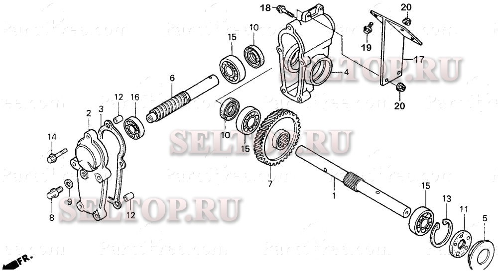 Редуктор шнека для Honda HS624K1 WA/C