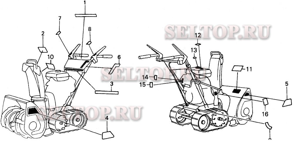 Этикетки для Honda HS70 TA