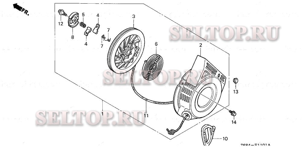 Ручной стартер (2) для Honda HS828K1 TA