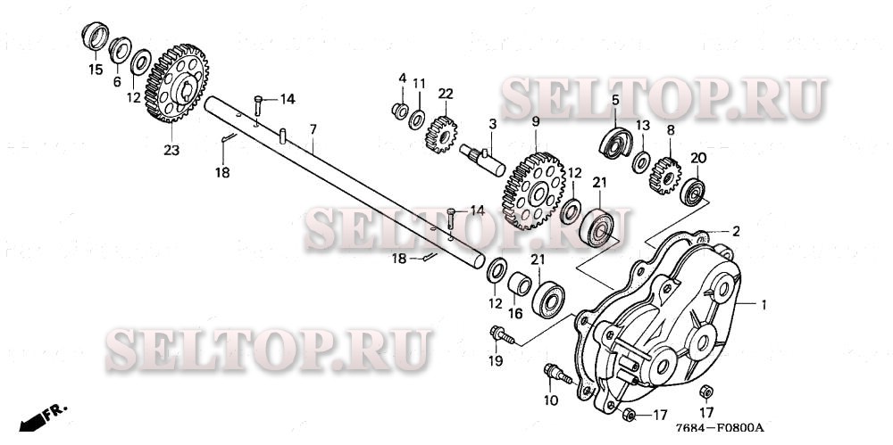 Правый корпус коробки передач (1) для Honda HS828K1 TA/C