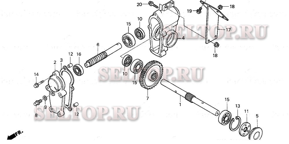 Редуктор шнека для Honda HS828K1 WA/A