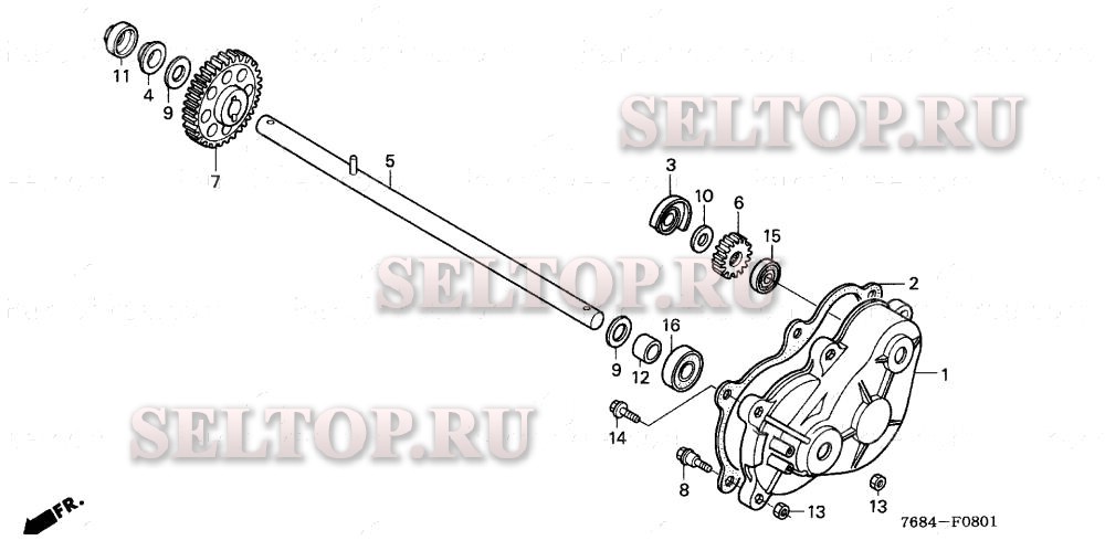 Правый корпус коробки передач (2) для Honda HS828K1 WA/C