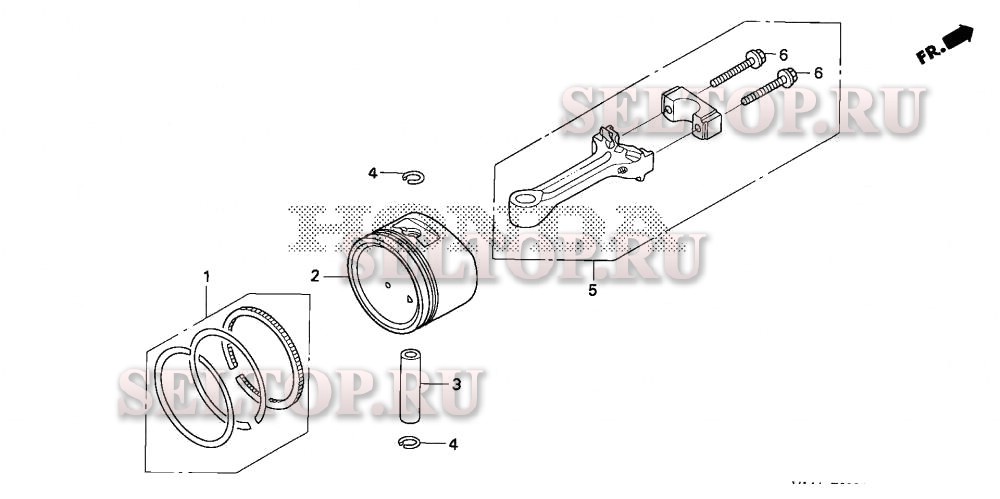 Поршень, шатун для Honda F220K1 AT
